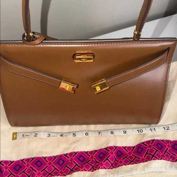 Tory Burch Brown & GoldLee Radzwill Satchel - Picture 9 of 10